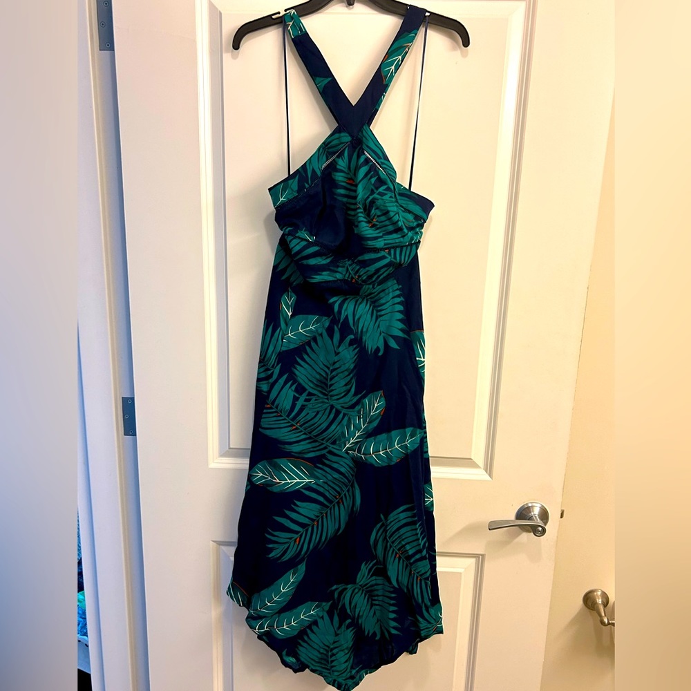 Floral two strap crisscross cutout maxi